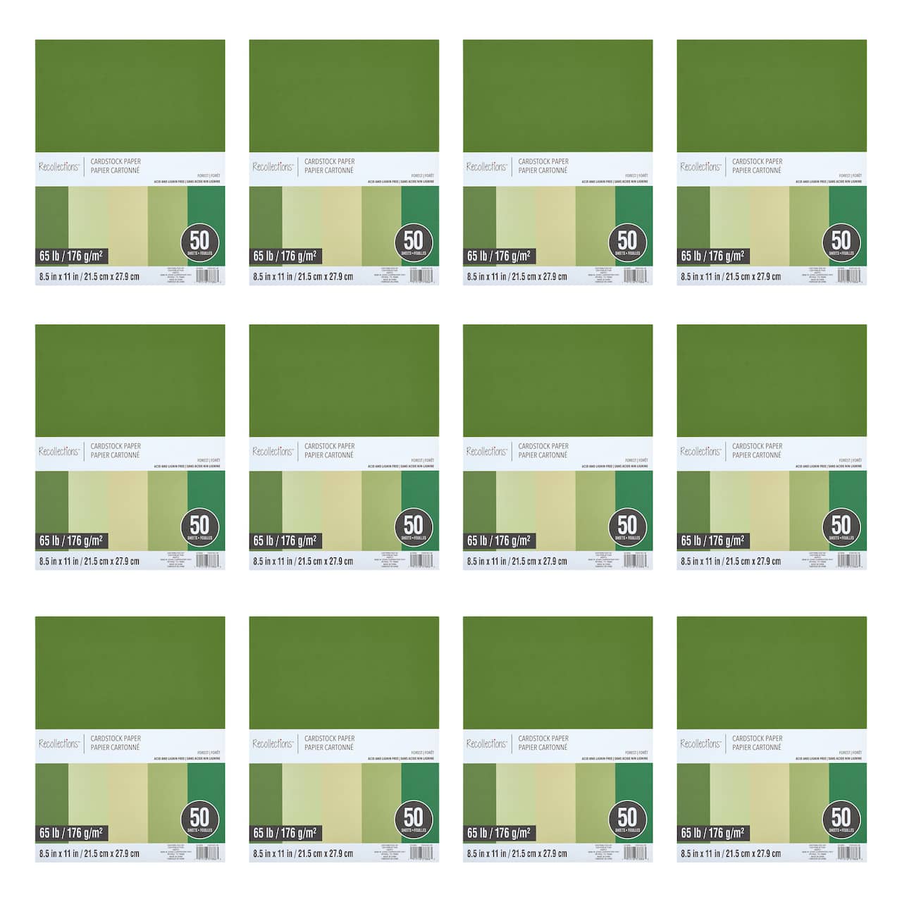 12 Pack: Forest Cardstock Paper Pad by Recollections™, 8.5" x 11"